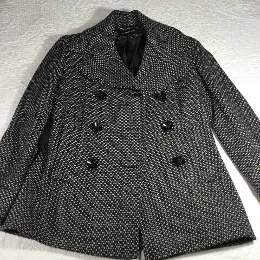 Jones New York Women's Wool Polyester Double Breasted Coat